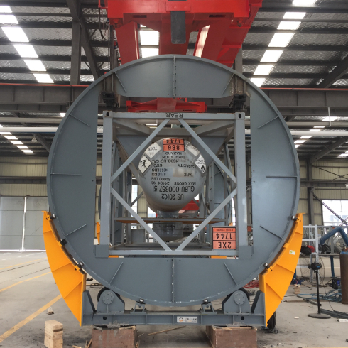 Micro Machine Tank Button Rotation ISO Tank Container Rotation Machine Automatic Turnover Rotating Machine