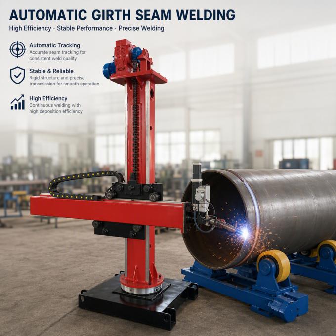 2000×2000mm rotary column and boom seam welding manipulator for industrial pipe and pressure vessel welding
