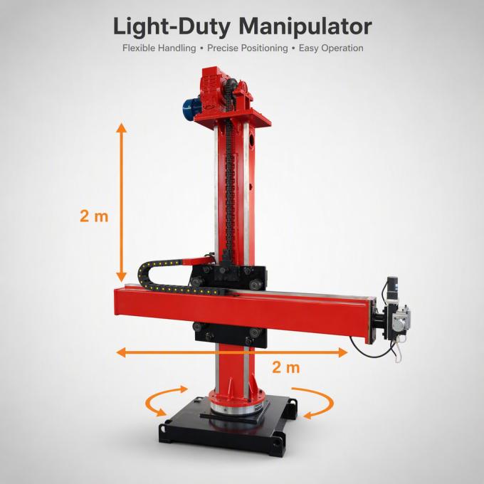 2m × 2m light-duty welding manipulator with column and boom assembly for tank and pipe seam welding
